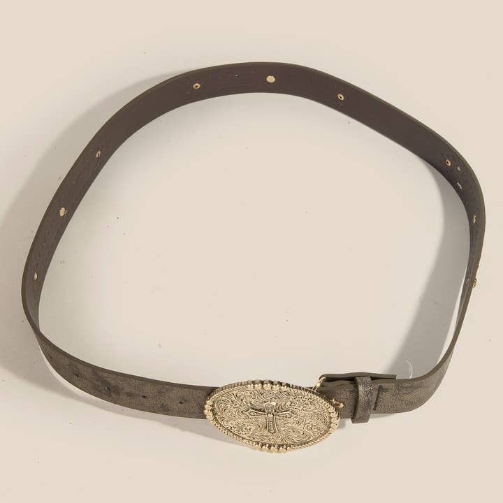 Anarchy Street - Wholesale Belt - Women's - Vegan Leather Embroidered Cowboy Buckle Belt2