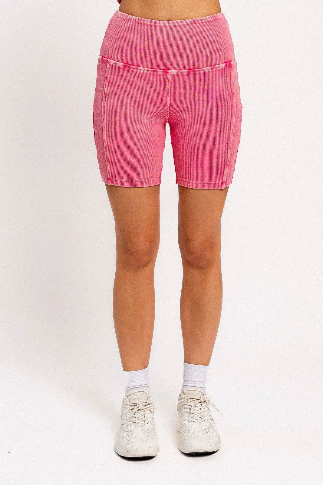 Tasha Apparel Wholesale - Wholesale Athletic Shorts - Women's - Mineral Wash Ribbed Tummy Control Biker Shorts14