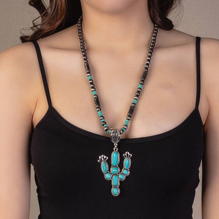 Squash Blossom Cactus Necklace for wholesale by Your Fashion Wholesale