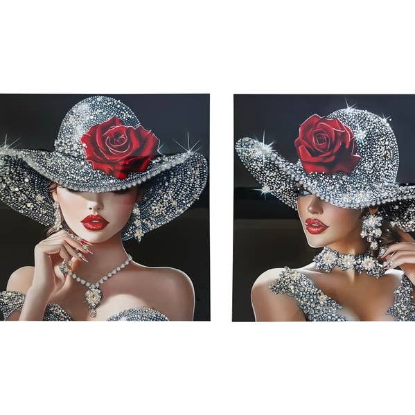 Canvas Print Glamour Lady Design With Diamonte Finish for wholesale by Cubby House by Malmar