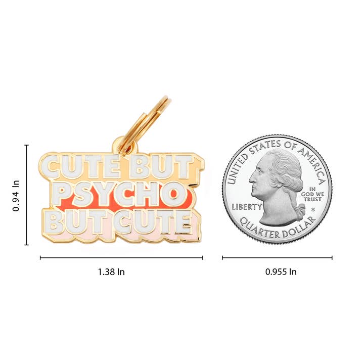 Two Tails Pet Company - Wholesale Pet identification tag – Dog - Cute But Psycho Pet ID Tag2