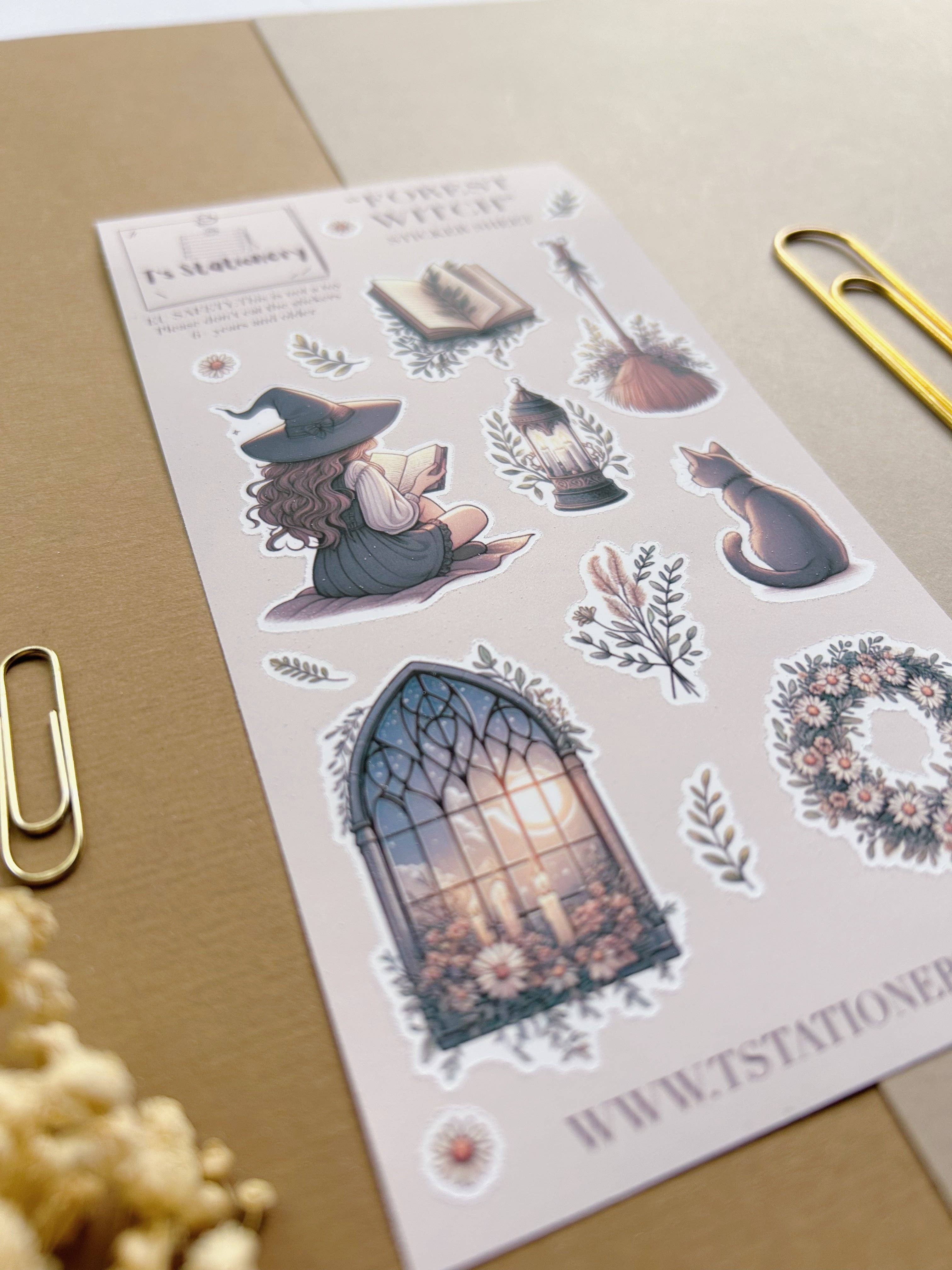 T's Stationery - Wholesale Sticker - "Forest Witch"  Sticker Sheet5