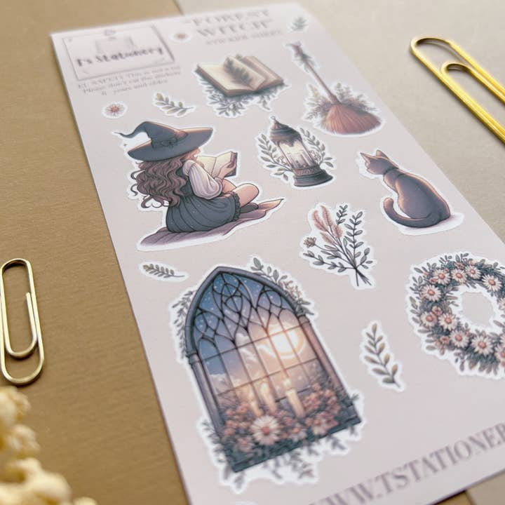 T's Stationery - Wholesale Sticker - "Forest Witch" Sticker Sheet5