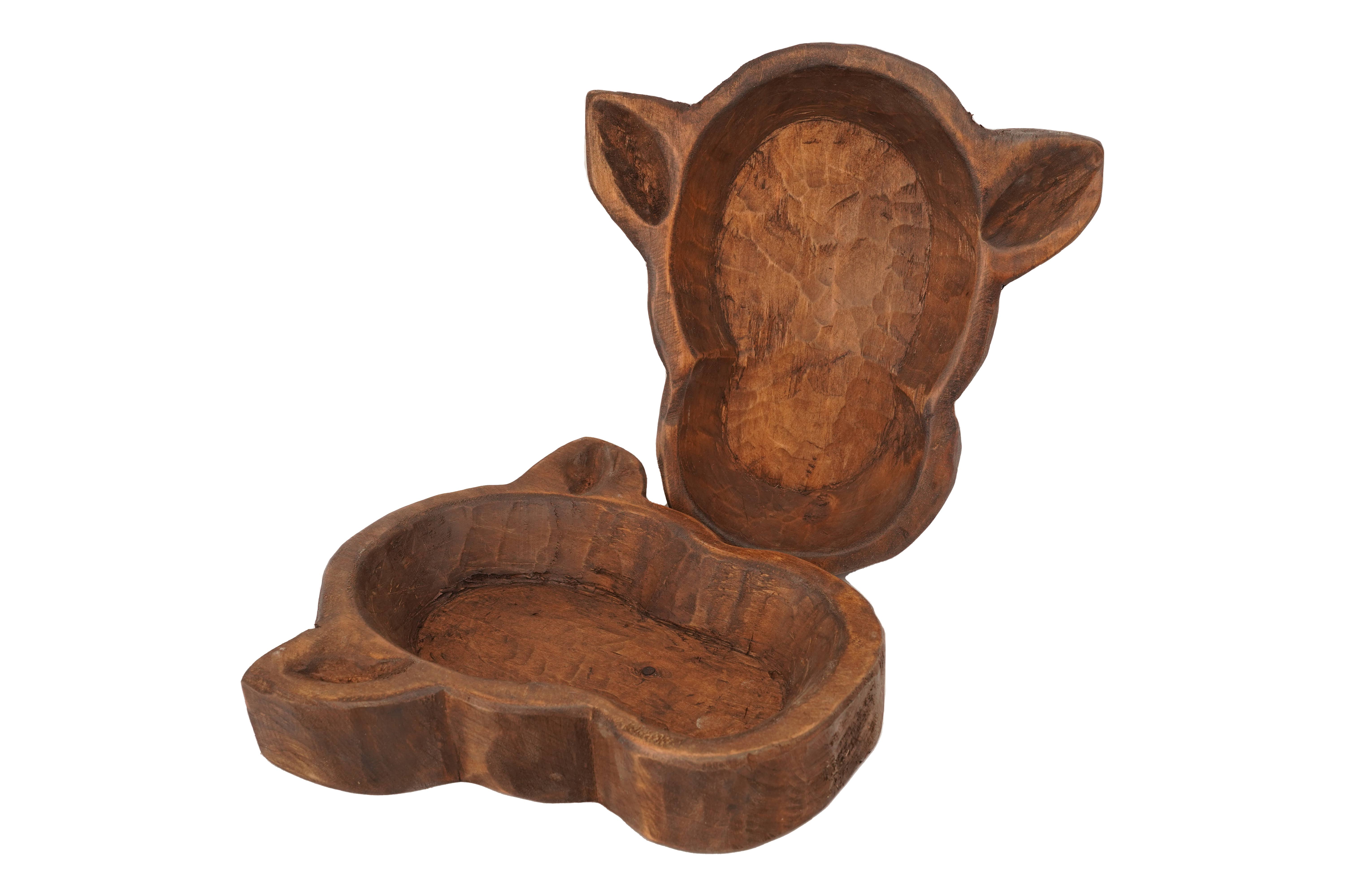 My Amigos Imports - Wholesale Candle Holder - Cow Head-Skull-Bowl-11 x 12 x 2 inches-Wood-Candle Ready0