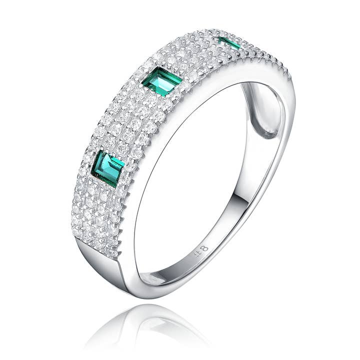 Bague en argent sterling avec zircone cubique (2177-E) pour la vente par Genevive