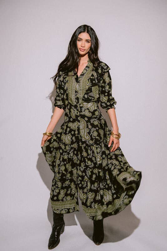 Piti Cuiti - Vente Tunique – femme - CHEMISE RÊVE CACHEMIRE VERT1