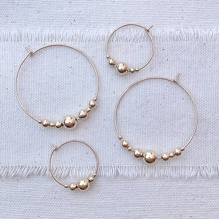 Orbit Bead Hoops for wholesale by Hoops by Pliers & String