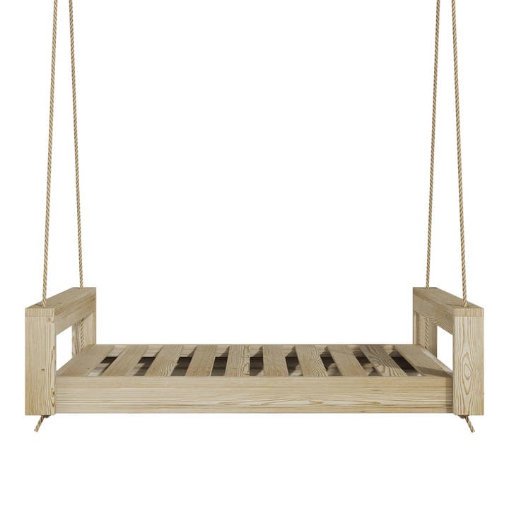 Breezy Acres Lancaster Daybed Swing Bed, 6 Ft Unfinished with Clearcoat for wholesale by The Porch Swing Company