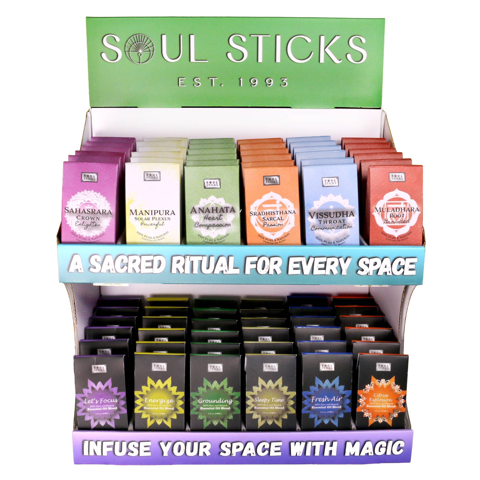 Designs by Deekay Inc. - Vendita all'ingrosso Espositore per rivenditori - Unità Espositiva da Banco per Oli Essenziali (CDU)2