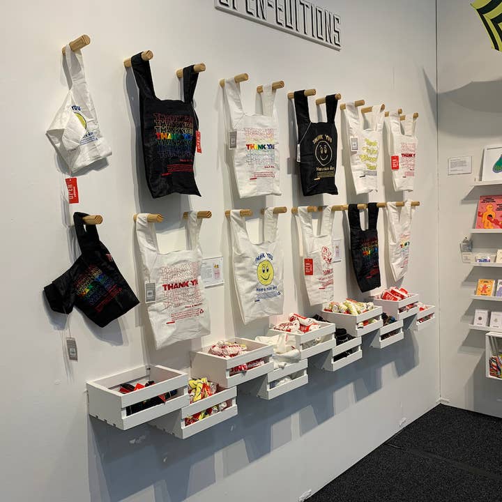 OPEN EDITIONS - Wholesale Grocery/Shopping Bag - Thank You Tote // Rose on Pink // Lauren DiCioccio8