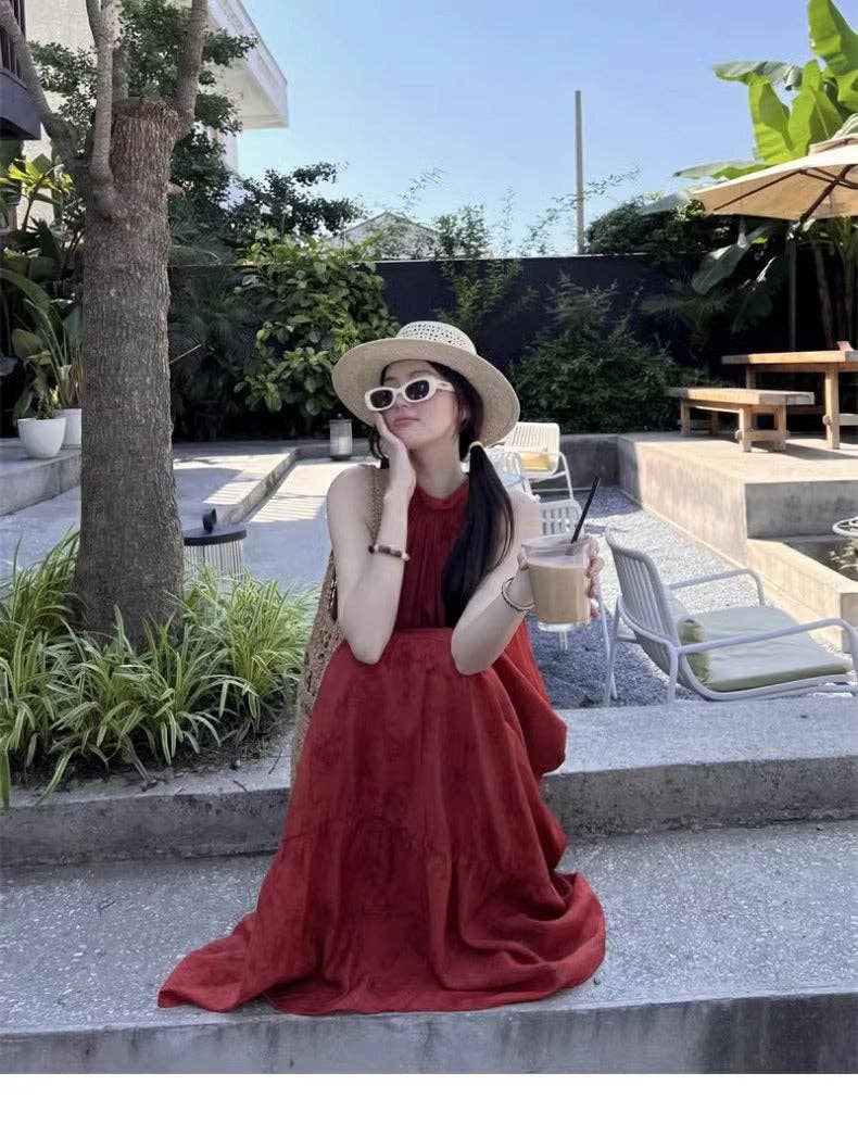 Rouge Robe rétro chinoise moderne printemps 25 chic en vente sur Faire11