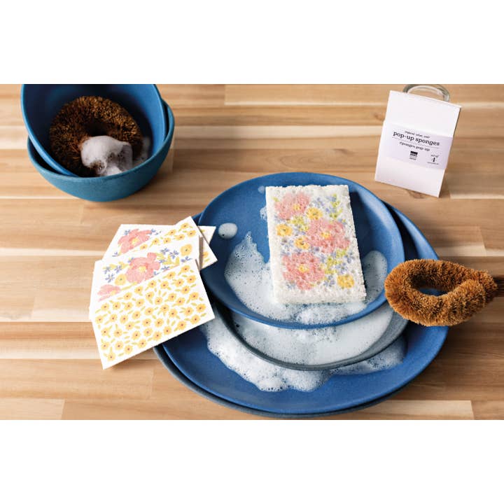 Now Designs by Danica - Wholesale Cleaning Sponge - Full Bloom Pop Up Sponges Set of 4 Assorted1