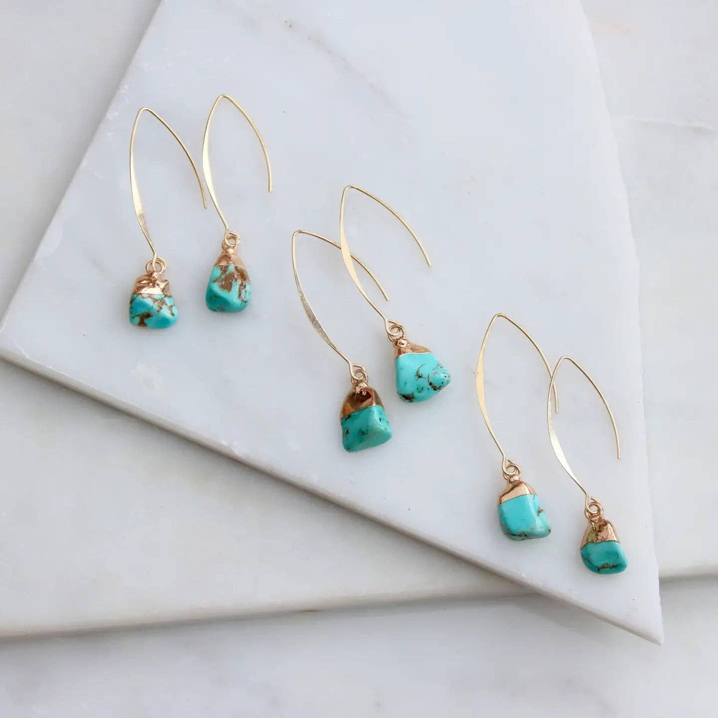 Mesa Blue - Wholesale Dangle Earrings - Turquoise Nugget Drop Earrings3