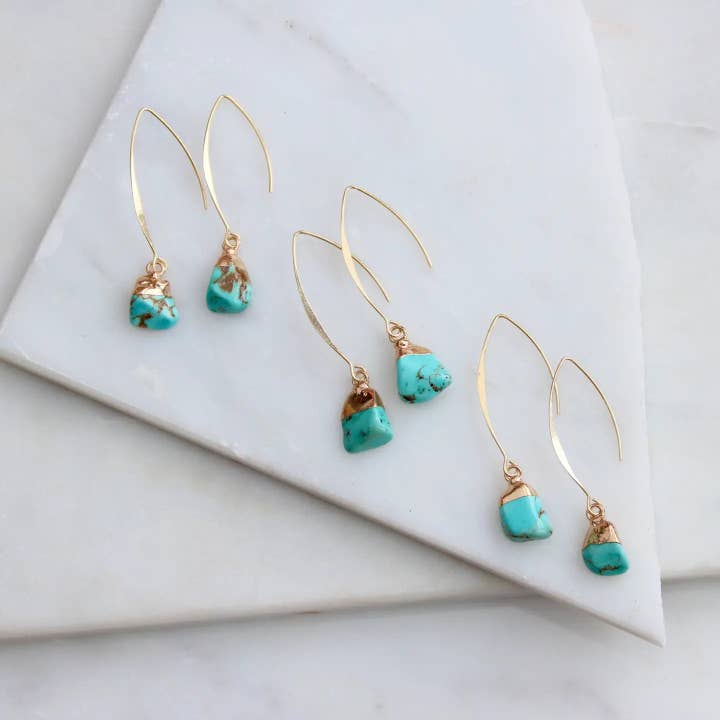 Mesa Blue - Wholesale Dangle Earrings - Turquoise Nugget Drop Earrings3