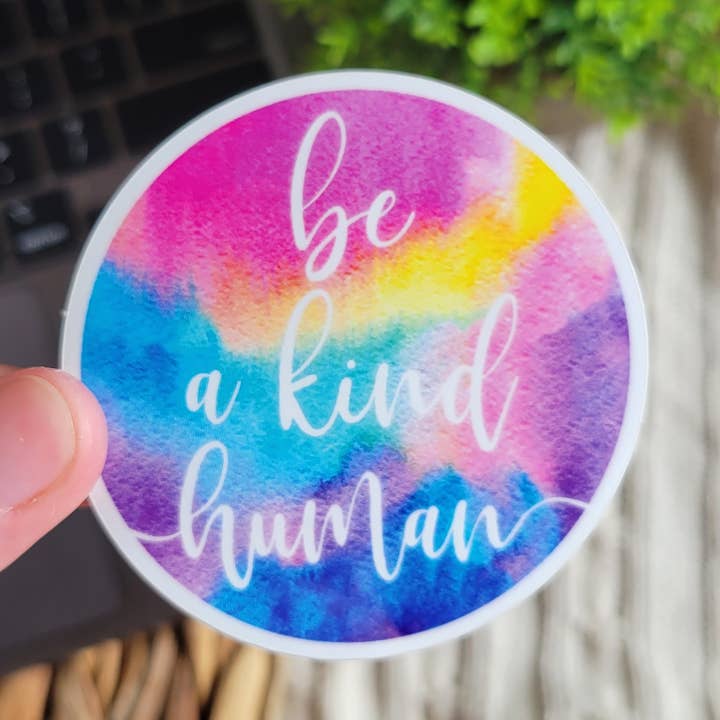 Wees een vriendelijke menselijke sticker, inspirerende sticker voor wholesale door Eve's Art Shop