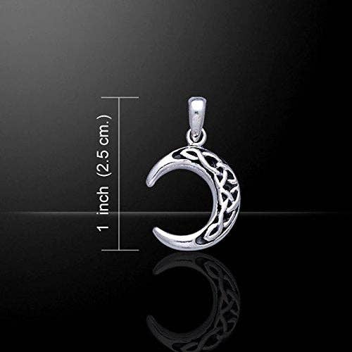 Silver Insanity - Wholesale Individual Charm/Pendant - Sterling Silver Celtic Knot Crescent Moon Pendant