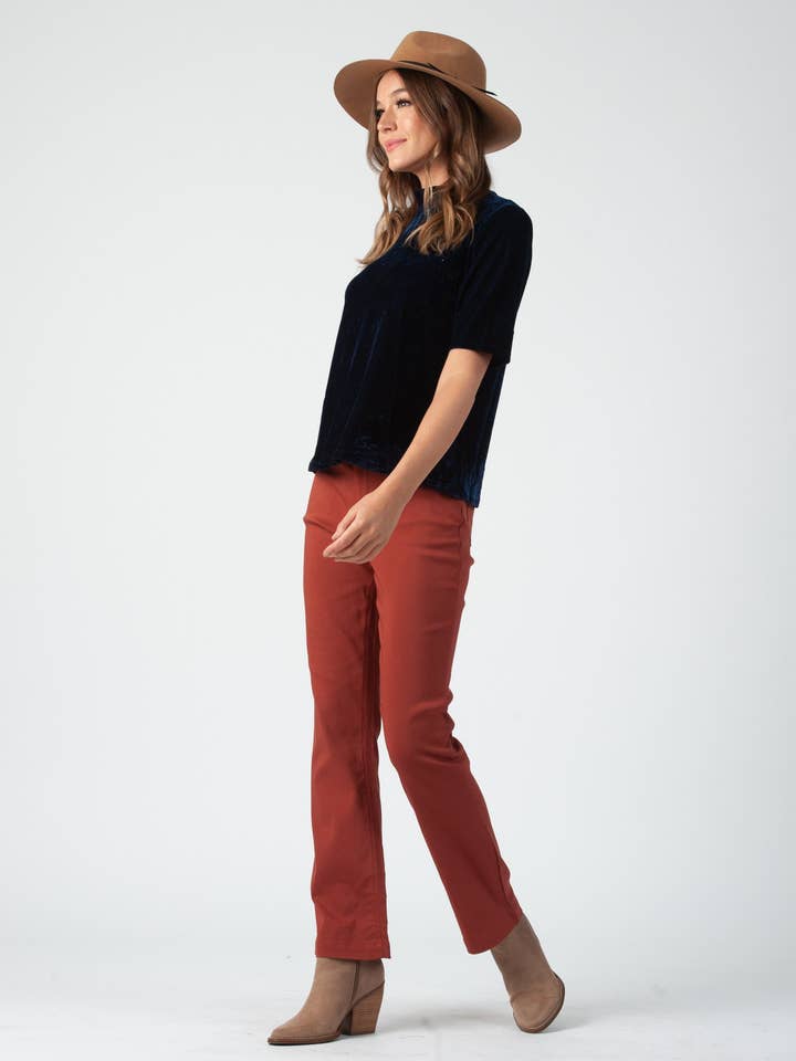 Lucca Couture - Wholesale Knit Top - Women's - Velvet MOCK NECK TOP | SAPPHIRE VELVET1