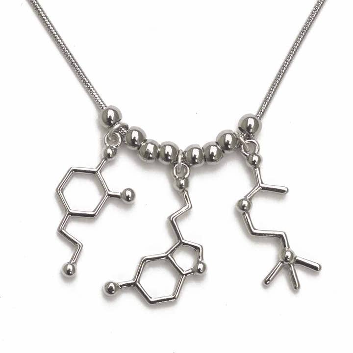 Boutique Academia - Wholesale Pendant/Charm Necklace - Serotonin, Dopamine, & Acetylcholine Necklace4