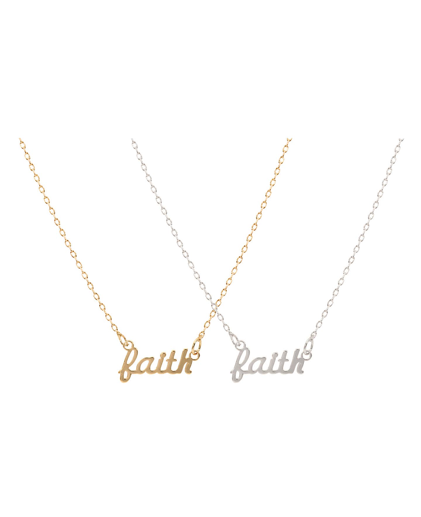 ellora - Wholesale Pendant/Charm Necklace - Faith Script Necklace - Silver on Kindness Card3