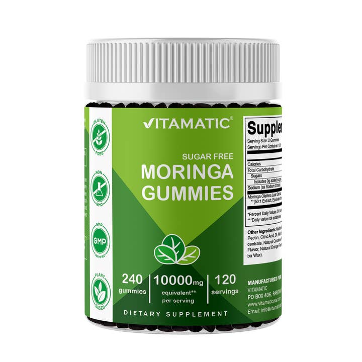 Vitamatic | Moringa 10000 mg Equivalent | 240 Gummies for wholesale by Vitamatic