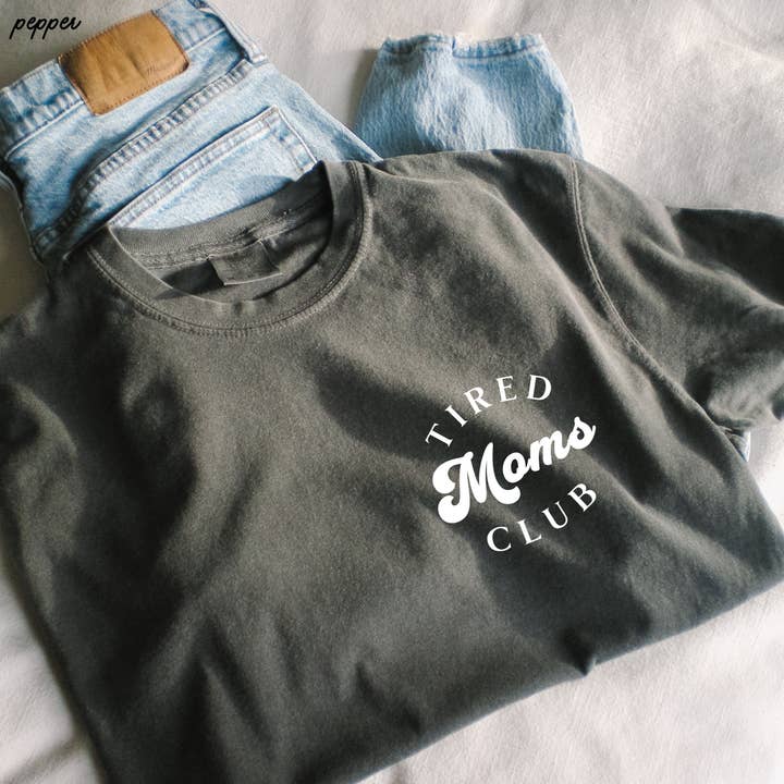 Chloe Vs Tank - Wholesale Screen Printed T-Shirt - Unisex - Pocket Tired Moms Club Tee *12 Colors (S-3X)1