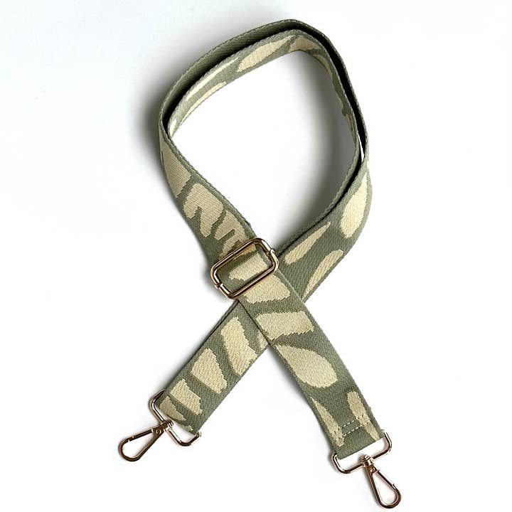 SALE Crossbody Guitar Strap Purse Belt Beige Leaves for wholesale by iconic mi