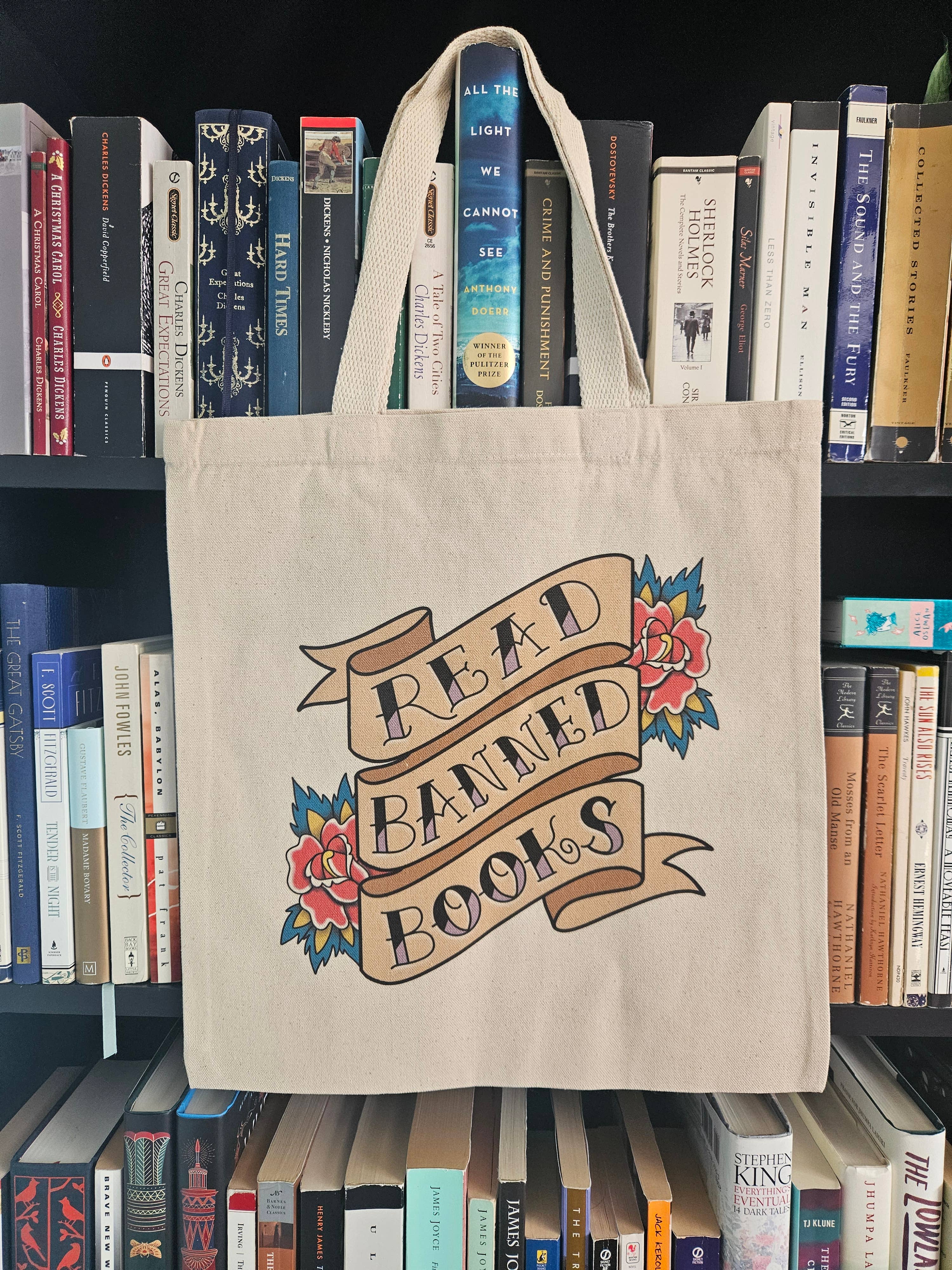 Nerd Lady Designs - Wholesale Tote Bag - Women's - Read Banned Books Tote Bag1