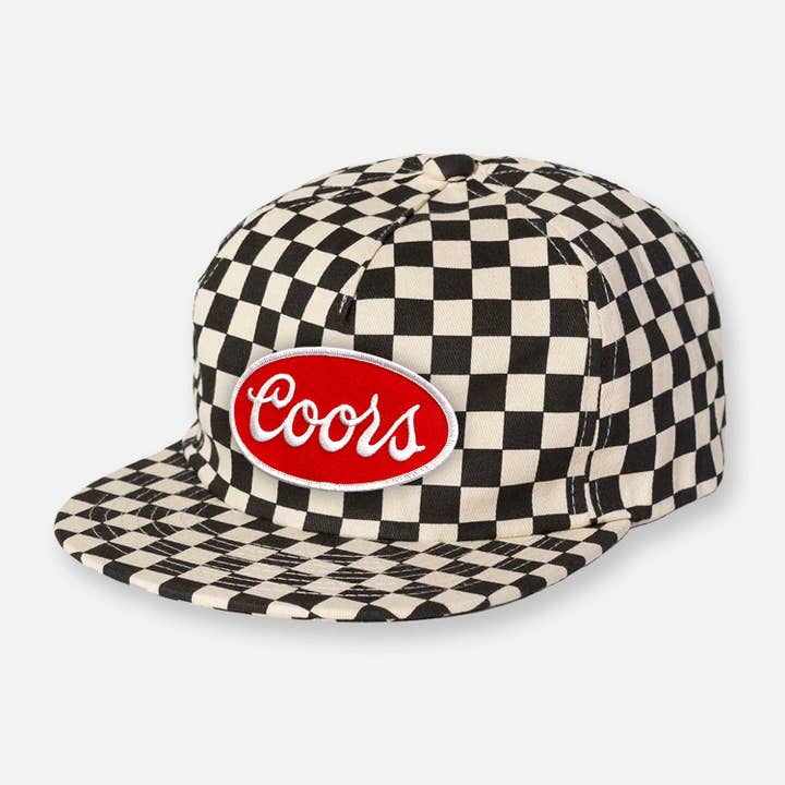 Webig Moto Company - Wholesale Flat Brim Cap - Unisex - CHECKERBOARD PIT CREW PATCH HAT COLLECTION