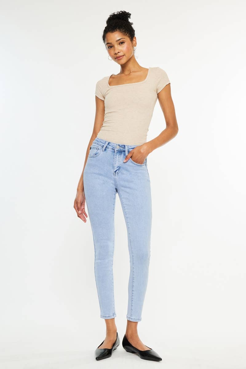 LIGHT OPEN PACK HIGH RISE ANKLE SKINNY JEANS-KC20050L for wholesale on Faire1