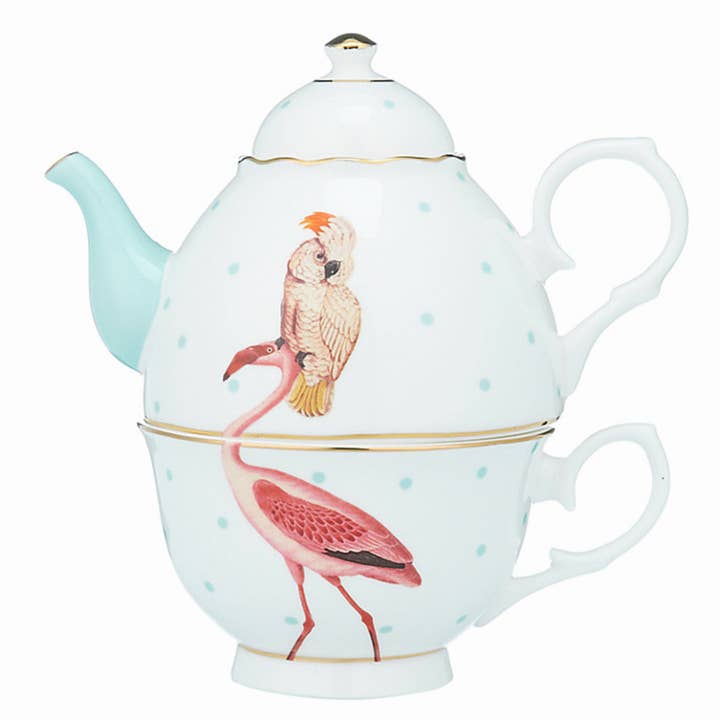 YE - Solitaire teapot 360 ml Pink Flamand - Animal for wholesale by Yvonne Ellen