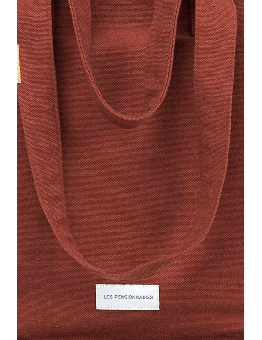 Les Pensionnaires – wholesale Tote bag – Women's – Rust Solid Organic Cotton Canvas Zipped Bag2