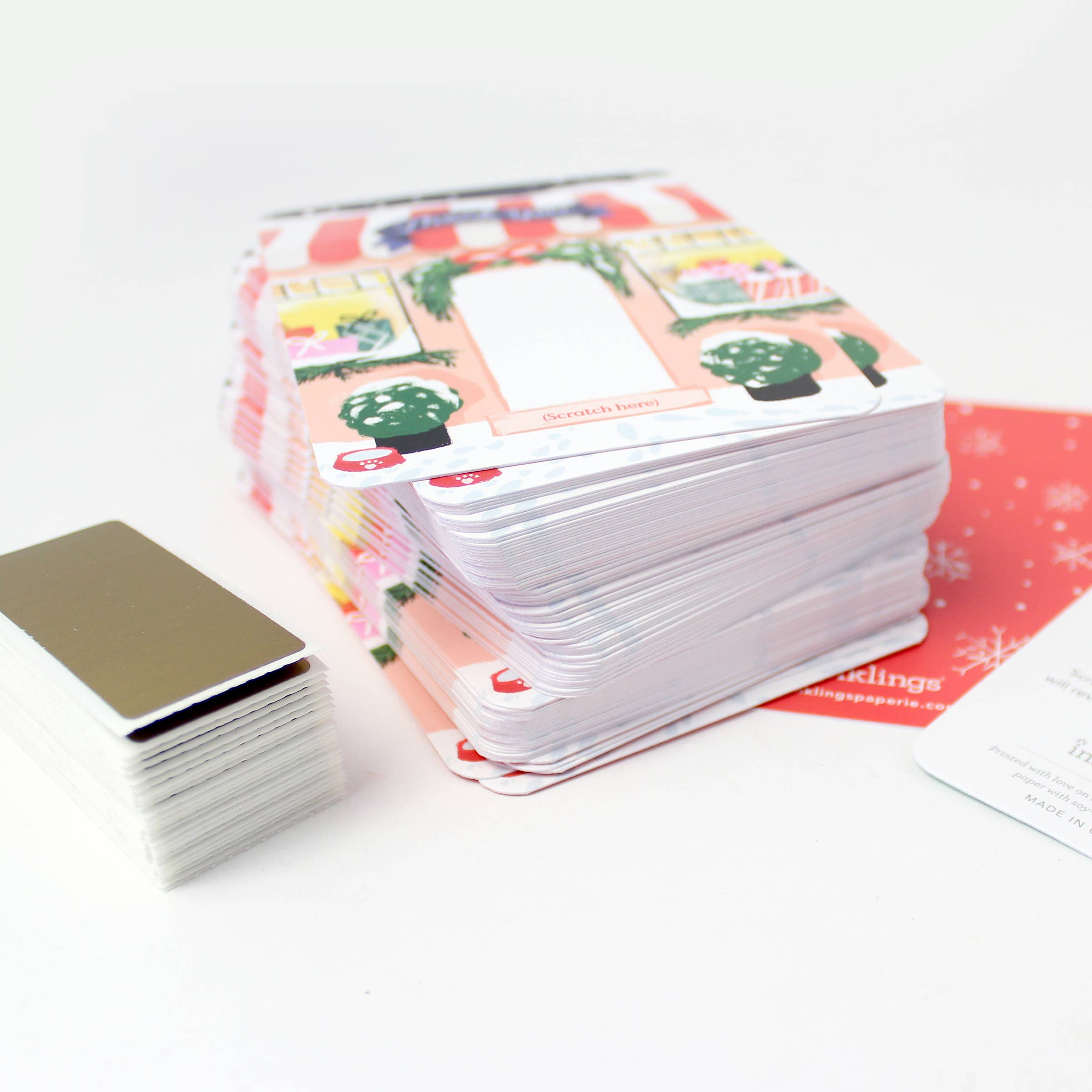 Inklings Paperie - Wholesale Stationery/Notecard Set - 100 Customer Scratch-off Cards - Winter Shop8