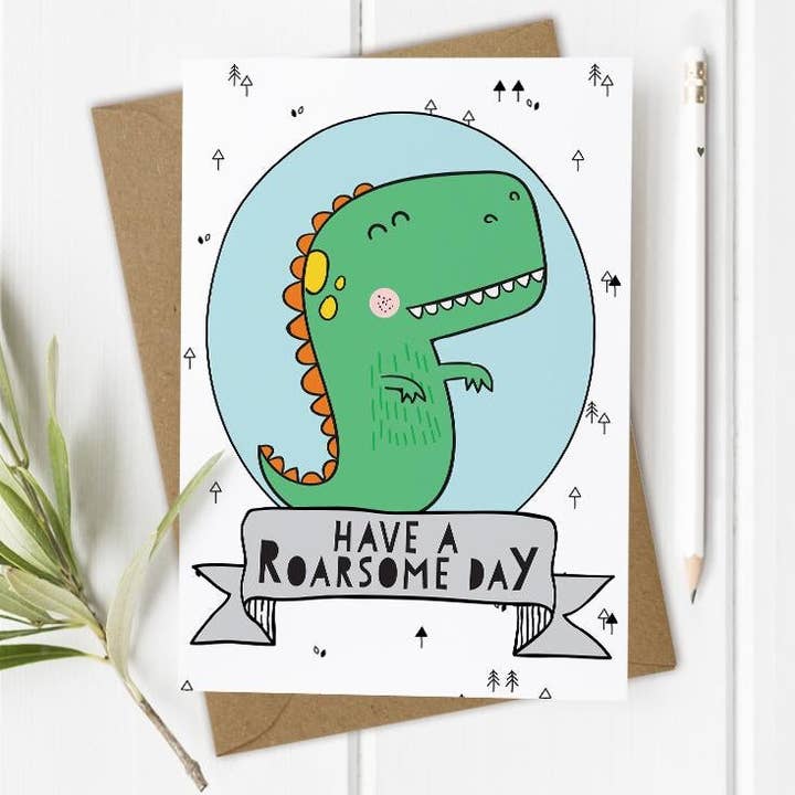 Dinosaur - Verjaardagskaart voor kinderen/jongens voor wholesale door Mrs Best Paper Co.