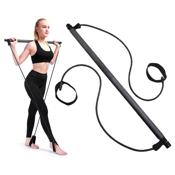 Portable Pilates Resistance Bar – Multi-Purpose Fitness & Home Workout Stick and other Purchase wholesale can you up with resistance bands. Free returns & net 60 terms on Faire trending on Faire.