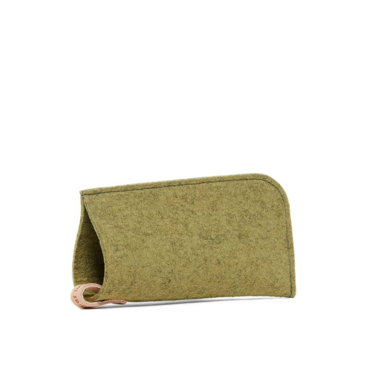 Sage Merino Wool Felt Eyeglass Sleeve for wholesale on Faire