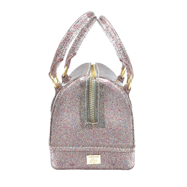Carrying Kind - Wholesale Crossbody Bag - Kids - Ruby Multi-Sparkle Jelly Purse: Crystal Heart Edition