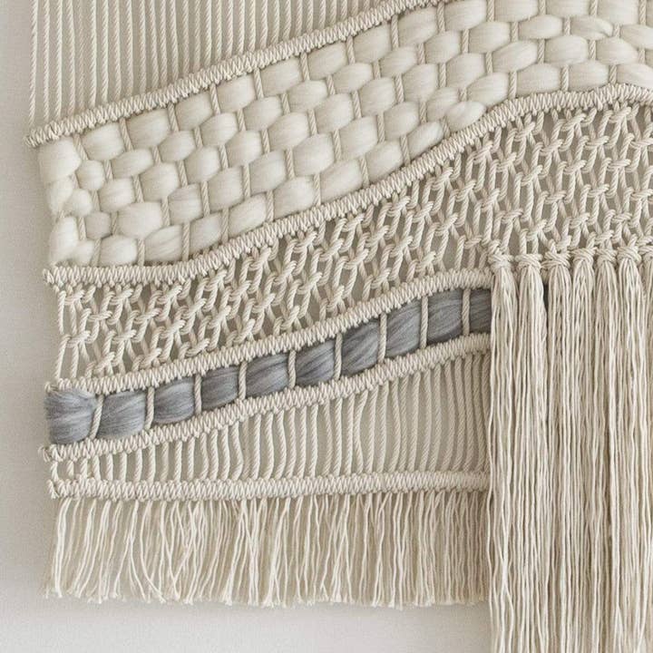 Teddy and Wool – wholesale Tapestry/textile – Large Macrame Wall hanging - "Raw River"