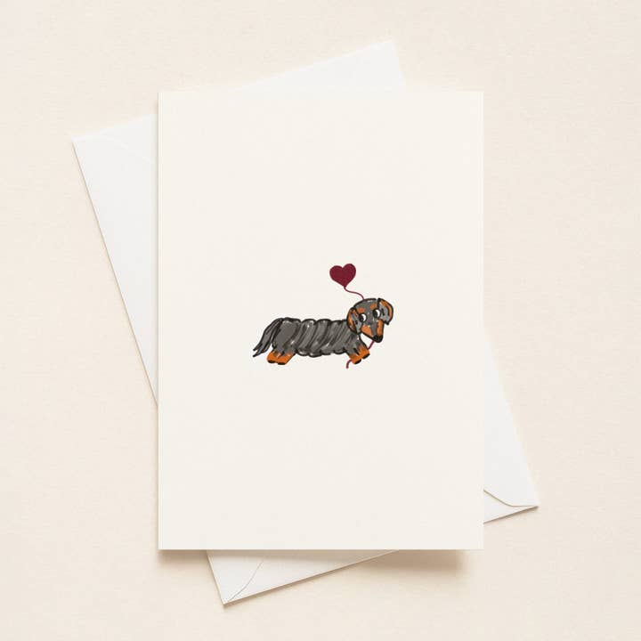 “Puppy Love” Valentine's Cards - Black and Tan Doxie for wholesale by Rue 32