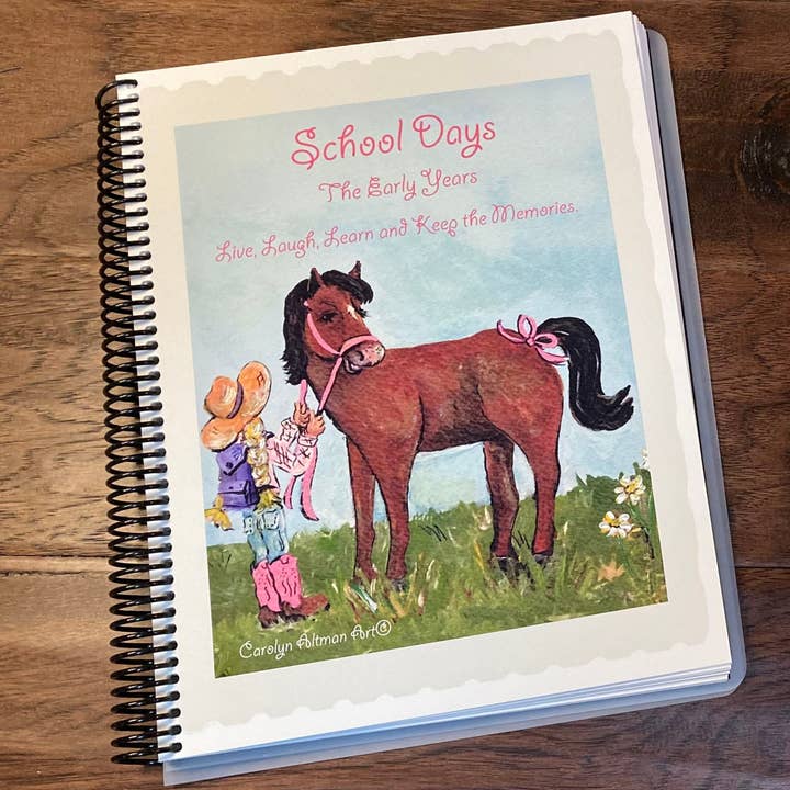 Cowgirl‑Schultage: Frühe Jahre — personalisiertes Scrapbook für den Großhandel von Carolyn Altman Art / Glory Bee Baby