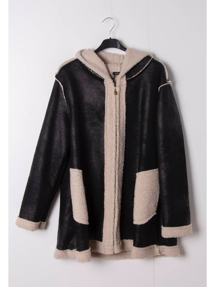 Happy look - Wholesale Fur/Faux Fur Coat - Women's - Women's short faux fur and fleece coat with hood5