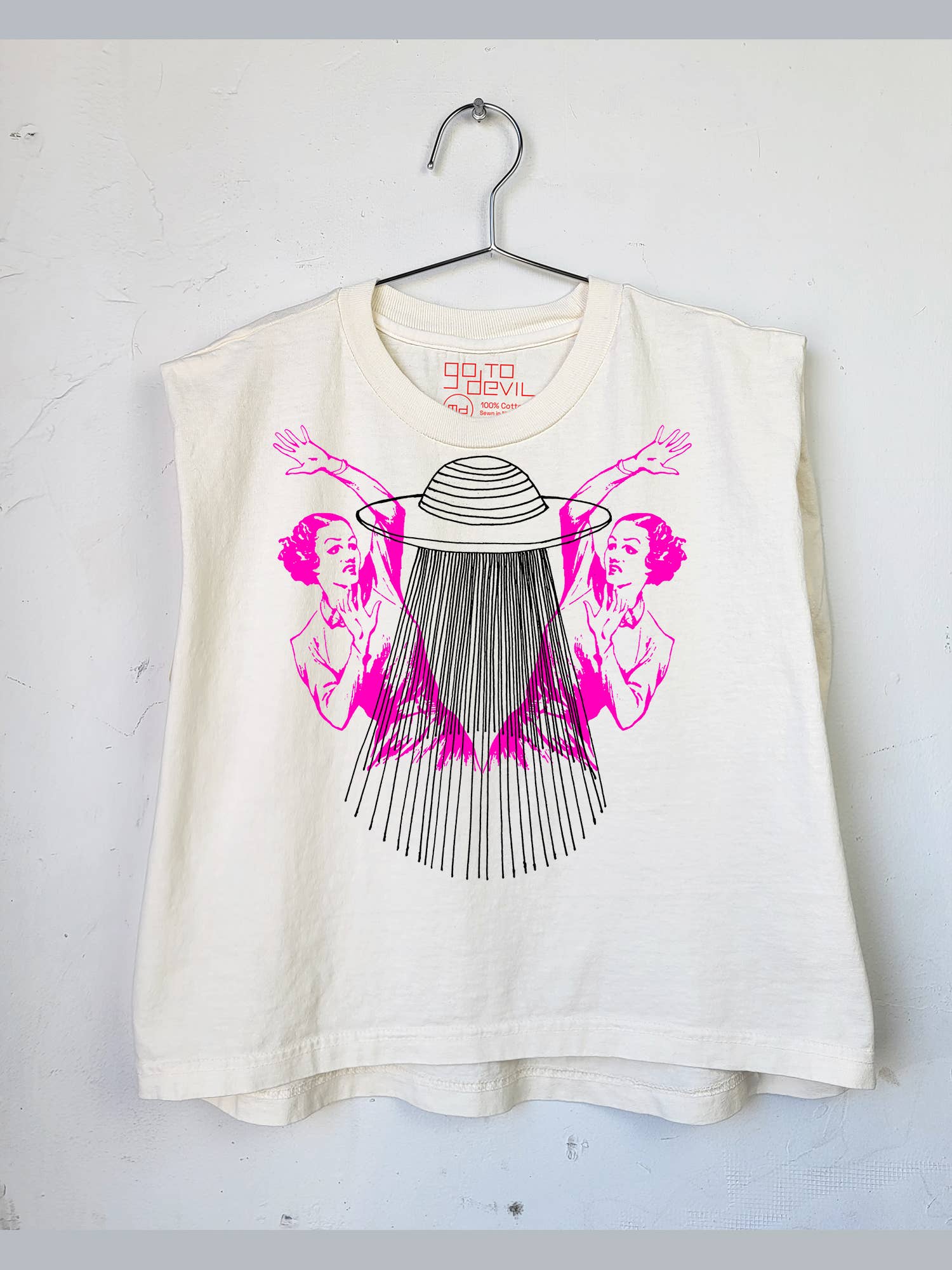 Go To Devil - Wholesale Screen Printed T-Shirt - Women's - UFO Ladies Joan Heavyweight Muscle Tee2