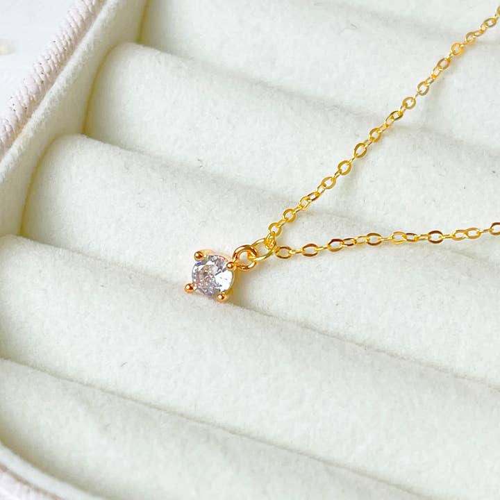 Melange Blanc - Wholesale Pendant/Charm Necklace - N017 solitaire pendant necklace, single diamond necklace7