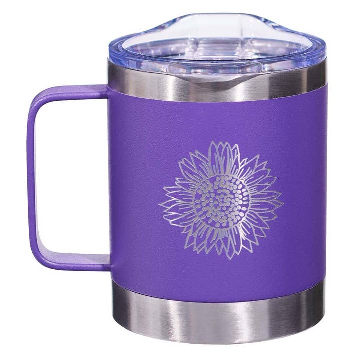 Christian Art Gifts - Vente Gourde/bouteille isotherme - Mug SS Camp violet She is Clothed with Strength Prov. 31:251