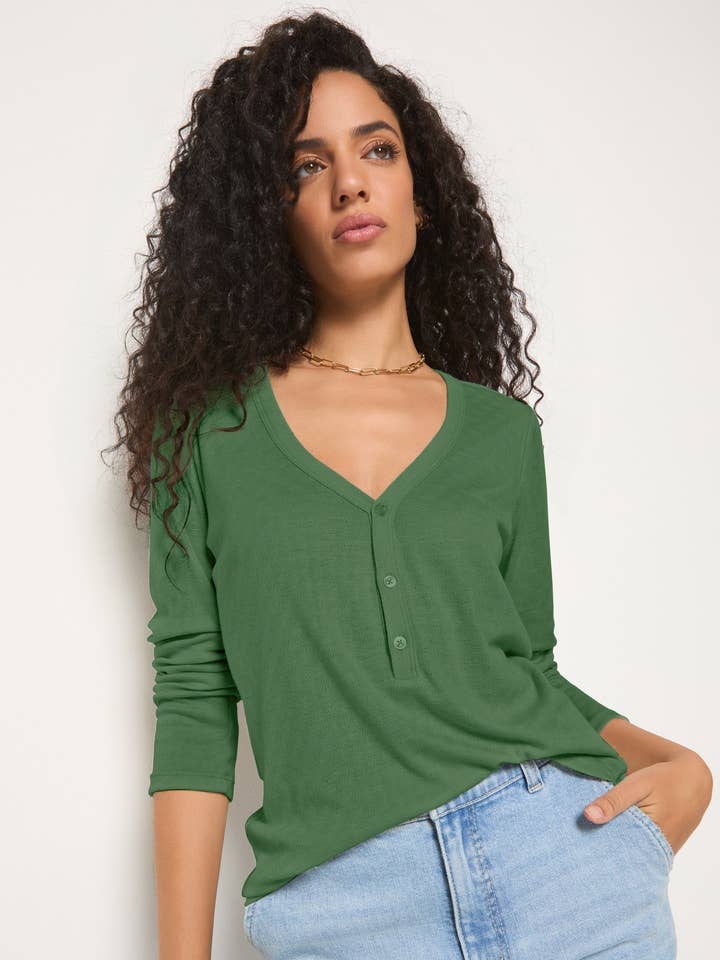 Seventy Eight and Sunny - Wholesale Knit Top - Women's - Vista Pointelle Henley Top