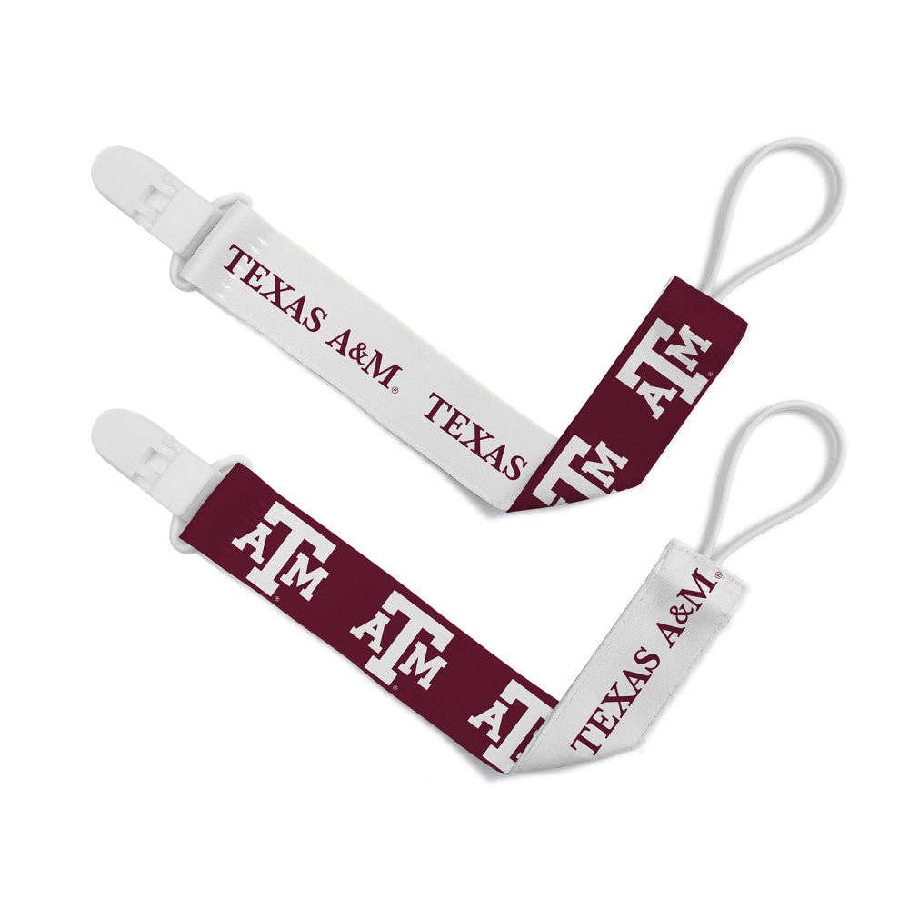 Masterpieces Puzzles - Wholesale Pacifier Clip - Baby - Texas A&M Aggies - Pacifier Clip 2-Pack0