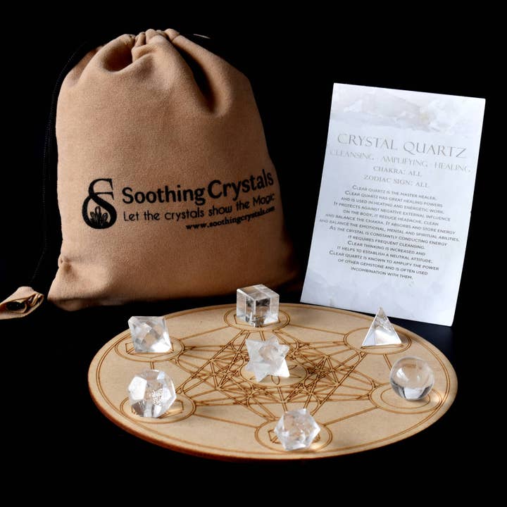 Soothing Crystals - Wholesale Spiritual Stone/Crystal - Clear Quartz Geometry Set (Channeling and Manifesting)8
