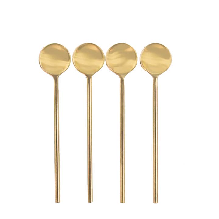 Gold Thin Spoons, Set of 4 for wholesale by Be Home US