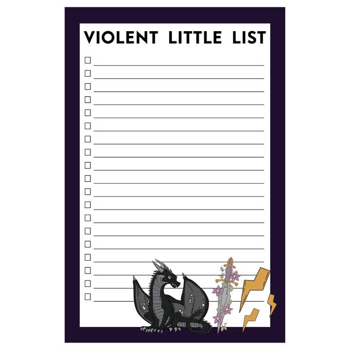 June Apothicarie - Wholesale Notepad - "Violent Little List" NotepadÂ