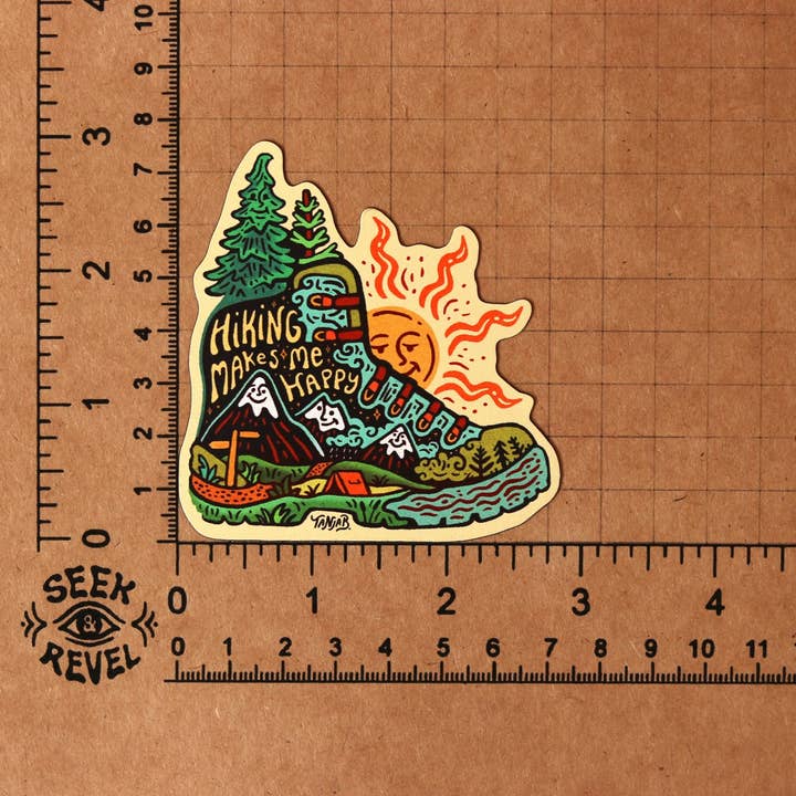 SeeknRevel - Wholesale Magnet - Hiking Makes Me Happy - Magnet