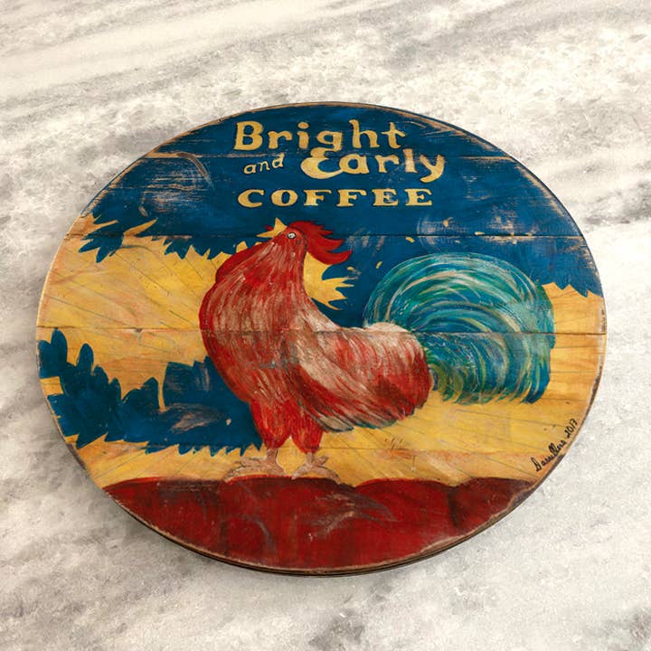 Bright and Early Rooster Lazy Susan for wholesale by Darrellene Designs, LLC